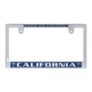 Photo1: CALIFORNIA License Plate Frame (Chrome) JPN Size