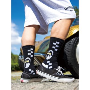 Photo2: MOON Checker Line Socks