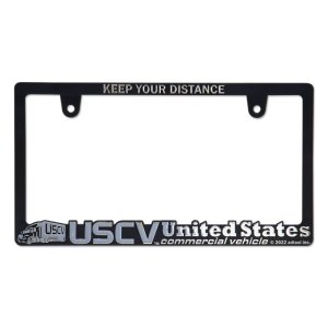 Photo1: Raised USCV Logo License Plate Frame(Chrome) for JPN size