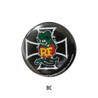 Rat Fink Can Badge Black Cross