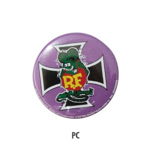 Photo1: Rat Fink Can Badge Purple Cross