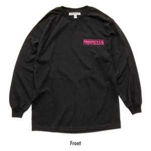 Photo3: MOON Big Eyeshape Long Sleeve T-shirt Black/Pink