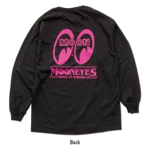 Photo2: MOON Big Eyeshape Long Sleeve T-shirt Black/Pink