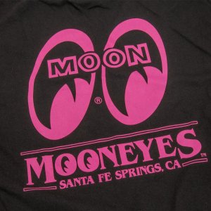 Photo4: MOON Big Eyeshape Long Sleeve T-shirt Black/Pink