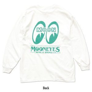 Photo2: MOON Big Eyeshape Long Sleeve T-shirt White/Blue