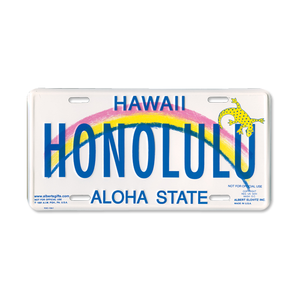 Hawaii License Plates HONOLULU