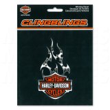 Photo: HARLEY - DAVIDSON w/Flames Cling Bling Decal (Sticker)