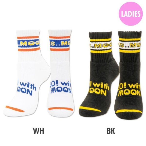 Photo2: Ladies MOON Line Short Socks (2)