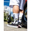 Photo1: MOON Checker Line Socks (1)