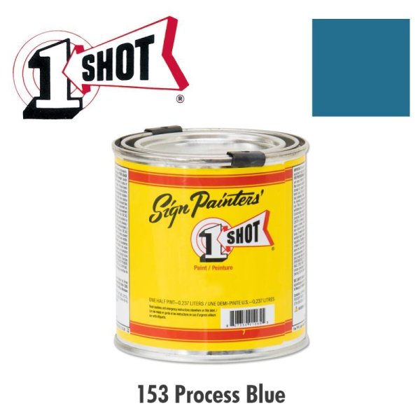 Photo1: Process Blue 153 - 1 Shot Paint Lettering Enamels 237ml (1)