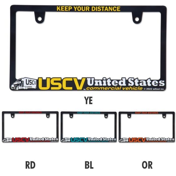 Photo1: Raised USCV Logo License Plate Frame for JPN size (1)