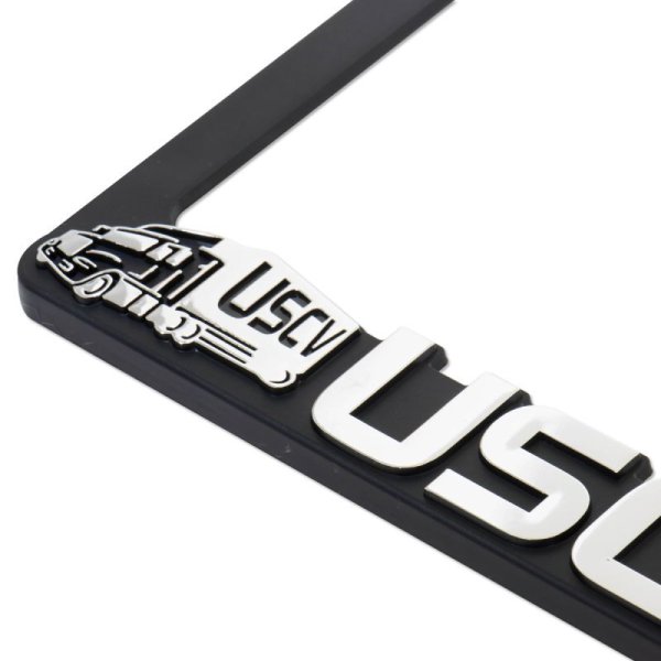 Photo3: Raised USCV Logo License Plate Frame(Chrome) for JPN size (3)