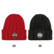 Photo3: MOON Equipped Iron Cross Beanie Cap (3)