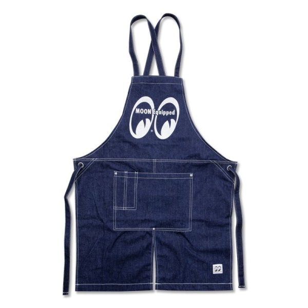 Photo2: MOON Equipped Canvas Apron Denim (2)