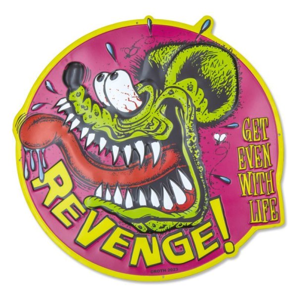 Photo1: Rat Fink Tin Sign REVENGE! (1)