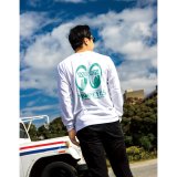 Photo: MOON Big Eyeshape Long Sleeve T-shirt White/Blue