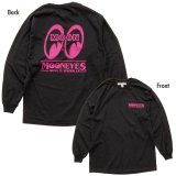 Photo: MOON Big Eyeshape Long Sleeve T-shirt Black/Pink