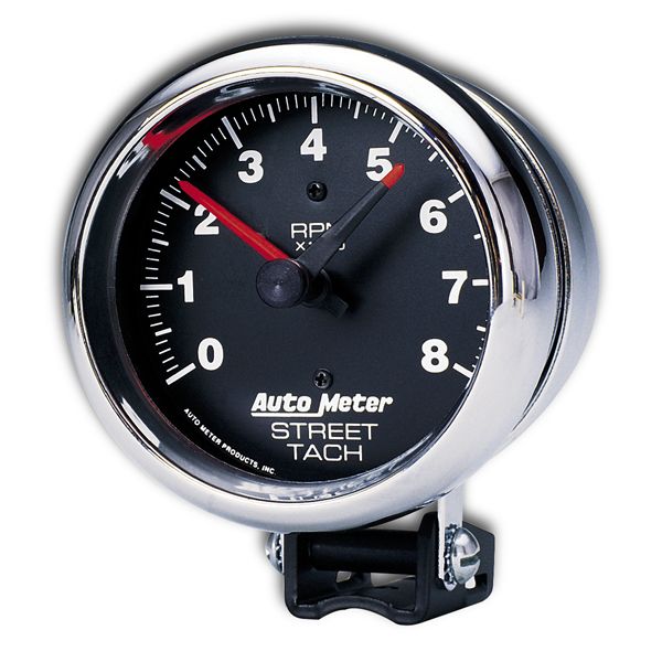 Photo1: Performance  8000RPM Street Tachometer Cylinder for 4/6/8 Chrome (1)