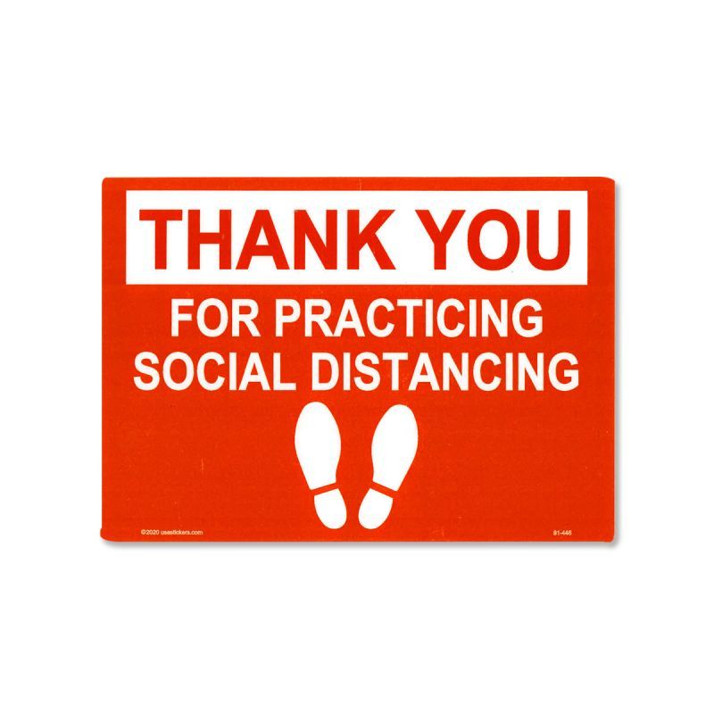 Photo1: Thank You Social Distancing Sticker (1)