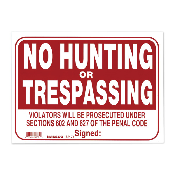 Photo1: NO HUNTING OR TRESPASSING (1)